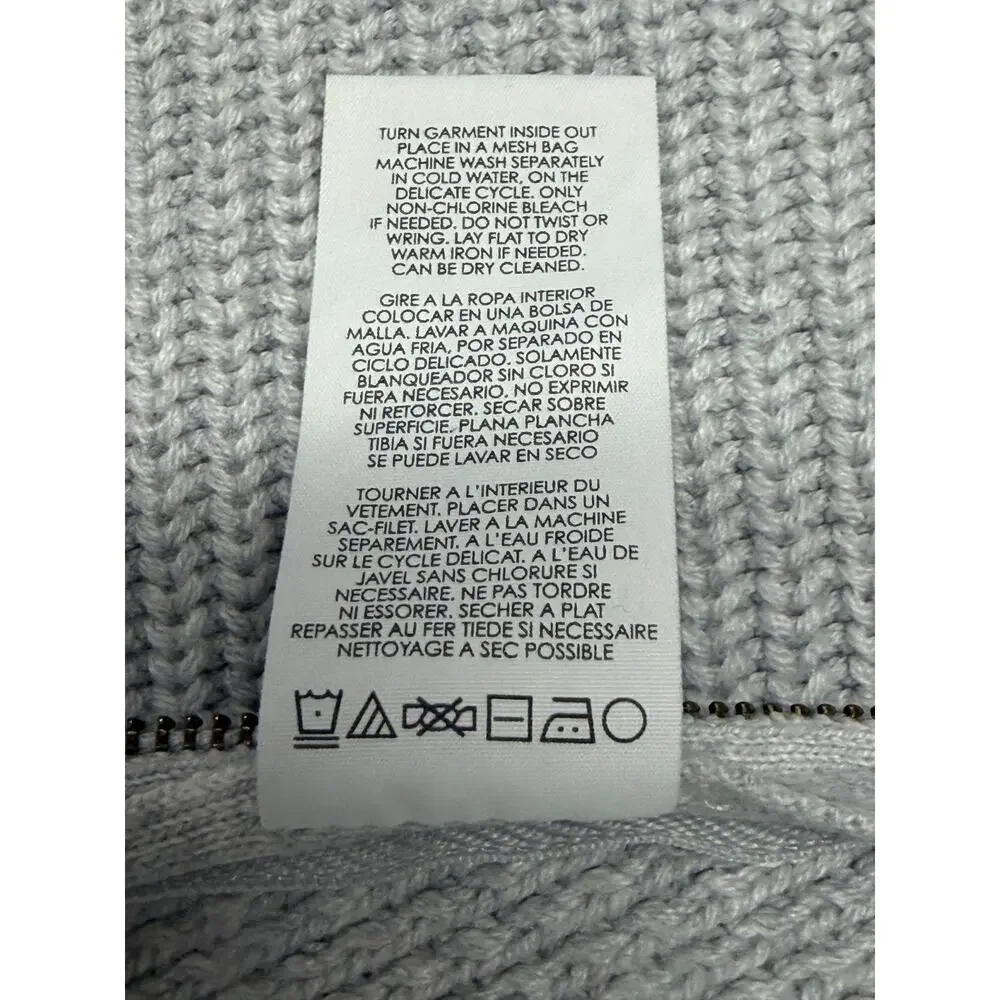 Cabi Sweater Womens Medium Gray‎ V-Neck Side Zippers Soft Pullover